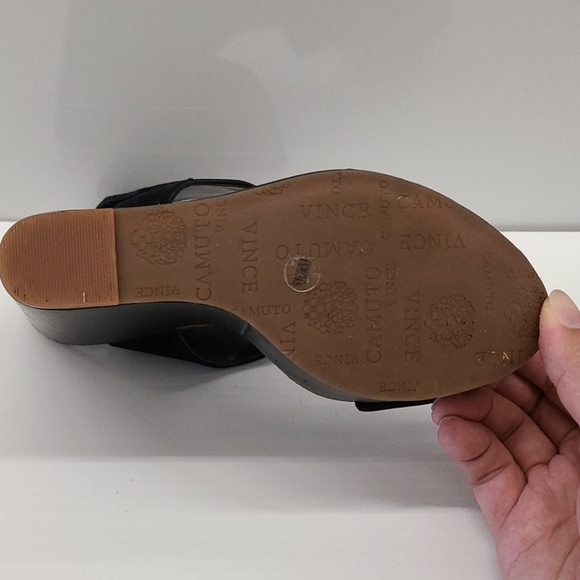 Vince Camuto Black Wedge Sandal - Picture 4 of 5